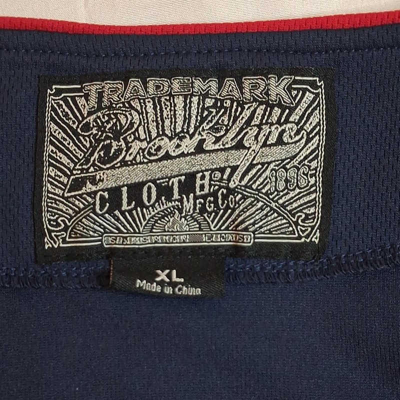 Brooklyn Cloth Men's XL USA Graphic Baseball Jersey Button-Front V-Neck Navy gallery