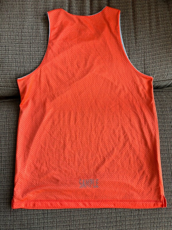 Nike Mens Standard Issue Reversible Mesh Tank Top RARE SAMPLE Orange Gray Lg New gallery