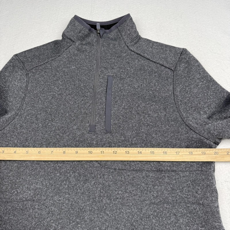 FIGS Pullover Mens Medium Gray 1/4 Zip Long Sleeve Fleece Mock Neck Stretch gallery