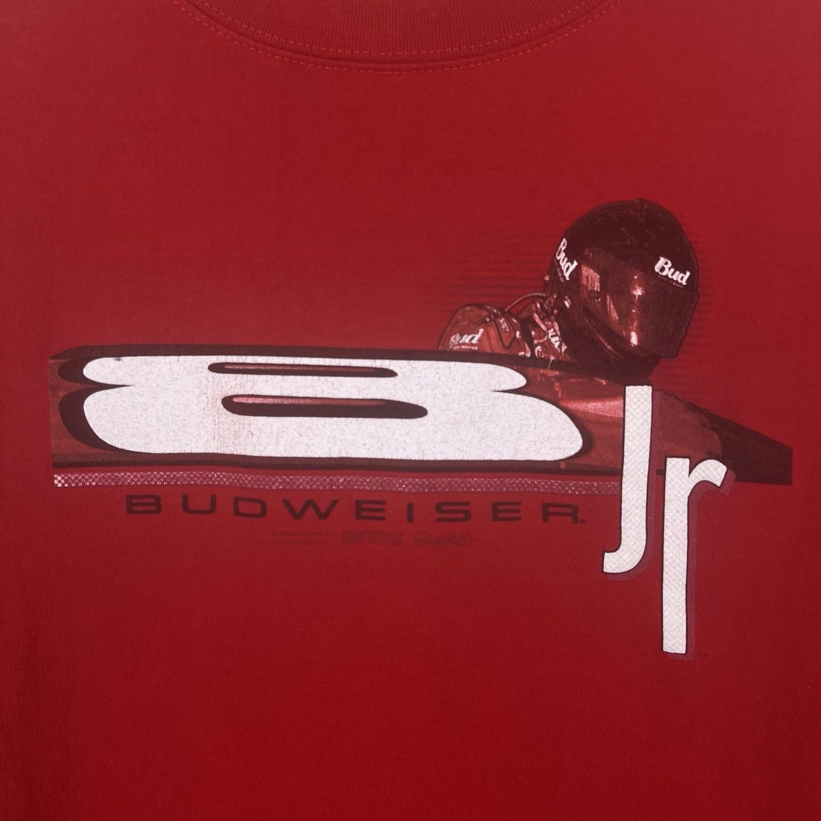 Vintage Y2K Earndhardt Jr Budweiser NASCAR Red T Shirt Large gallery