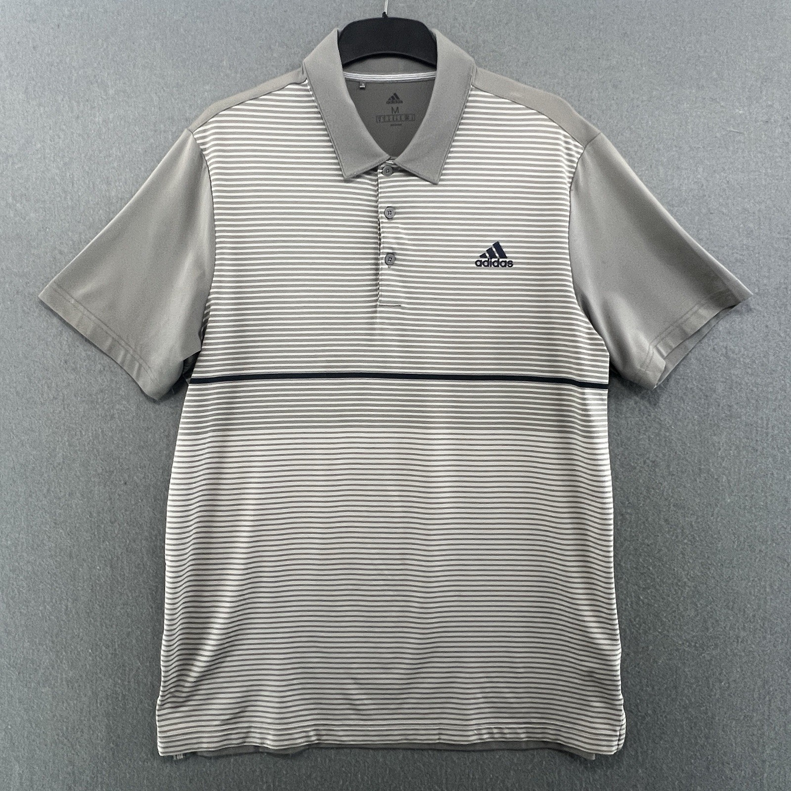 Adidas Minimal Clean Polo Grey M Mens Casual Summer Golf Classic Essential gallery