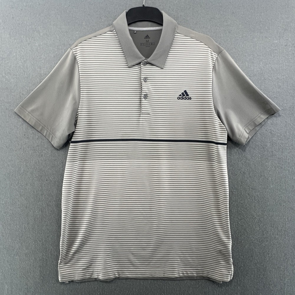 Adidas Minimal Clean Polo Grey M Mens Casual Summer Golf Classic Essential