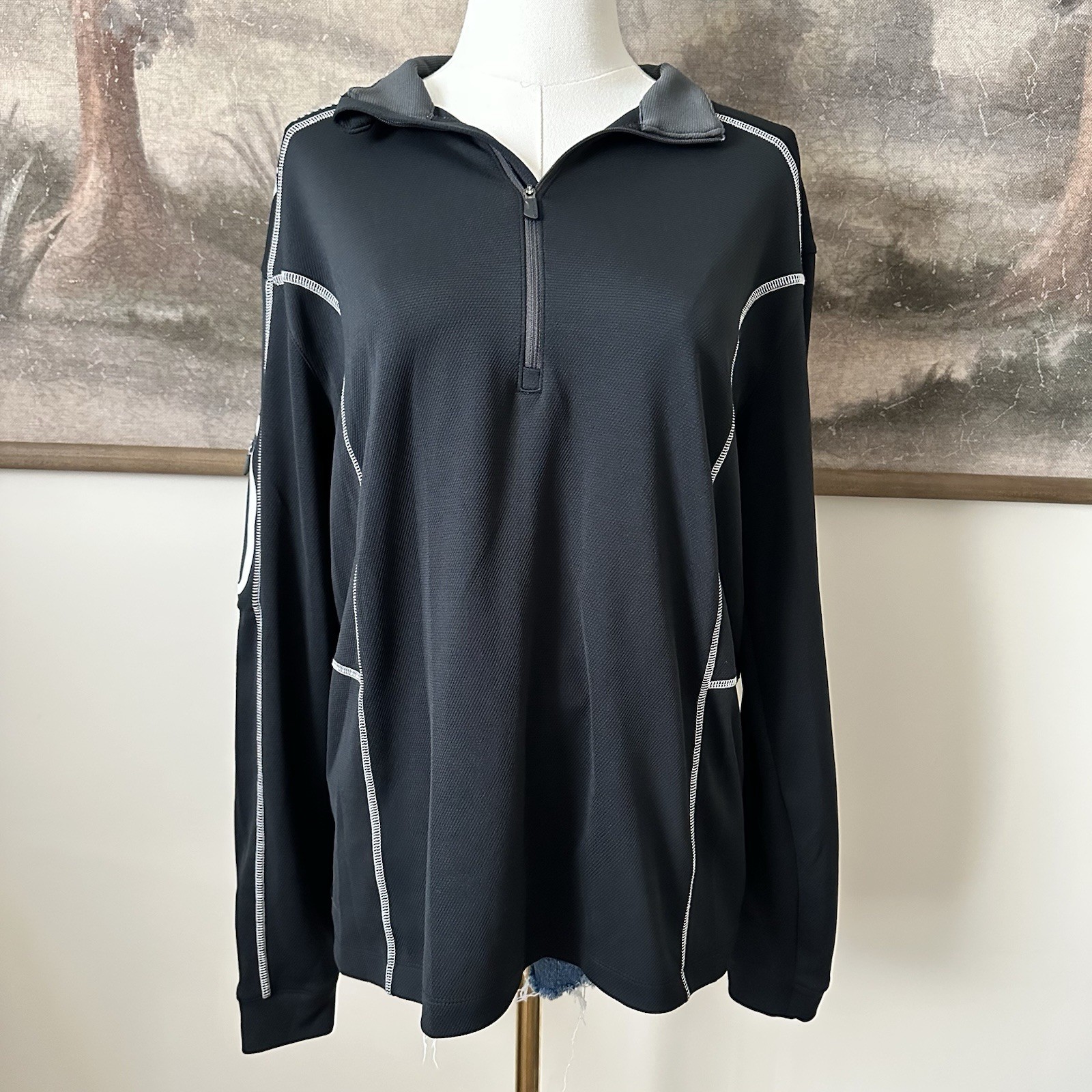 Men’s Columbia Golf Half Zip Pullover Medium Black gallery