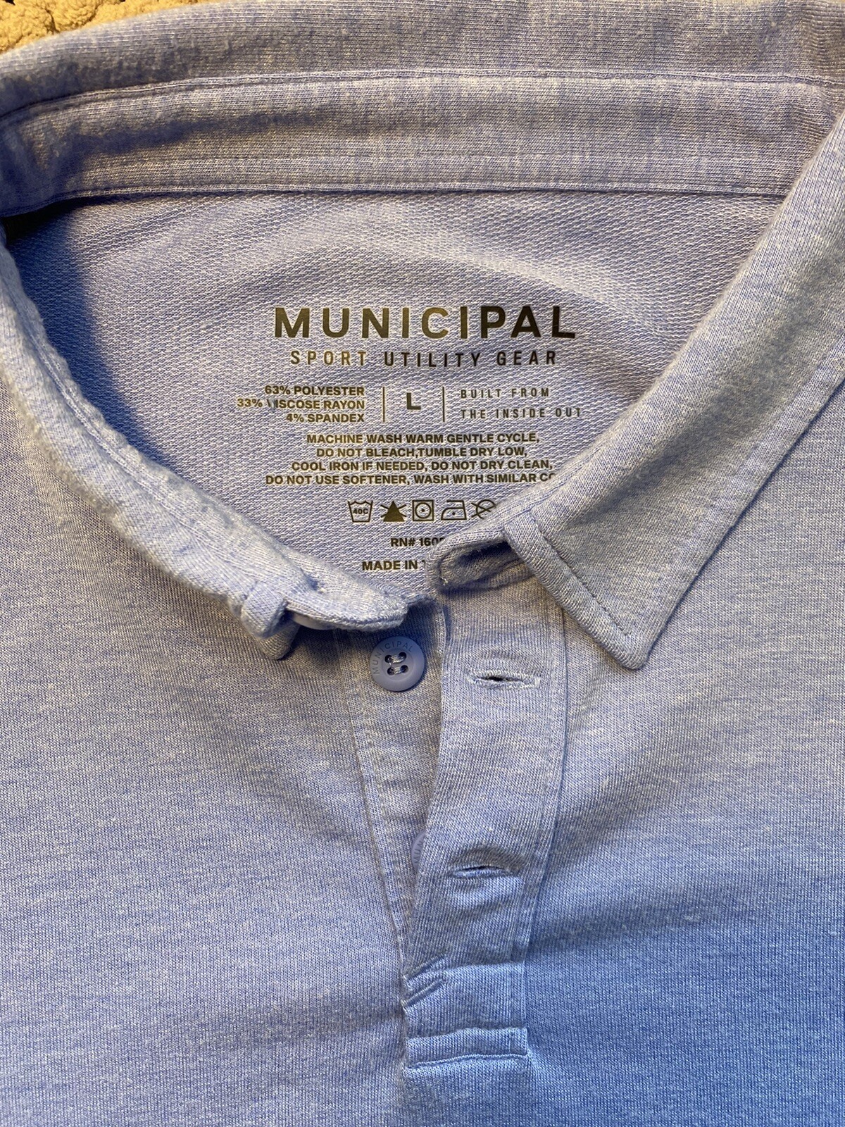 Municipal Sport Mens Large Utility Gear Blue Polo Extremely Soft Collared gallery