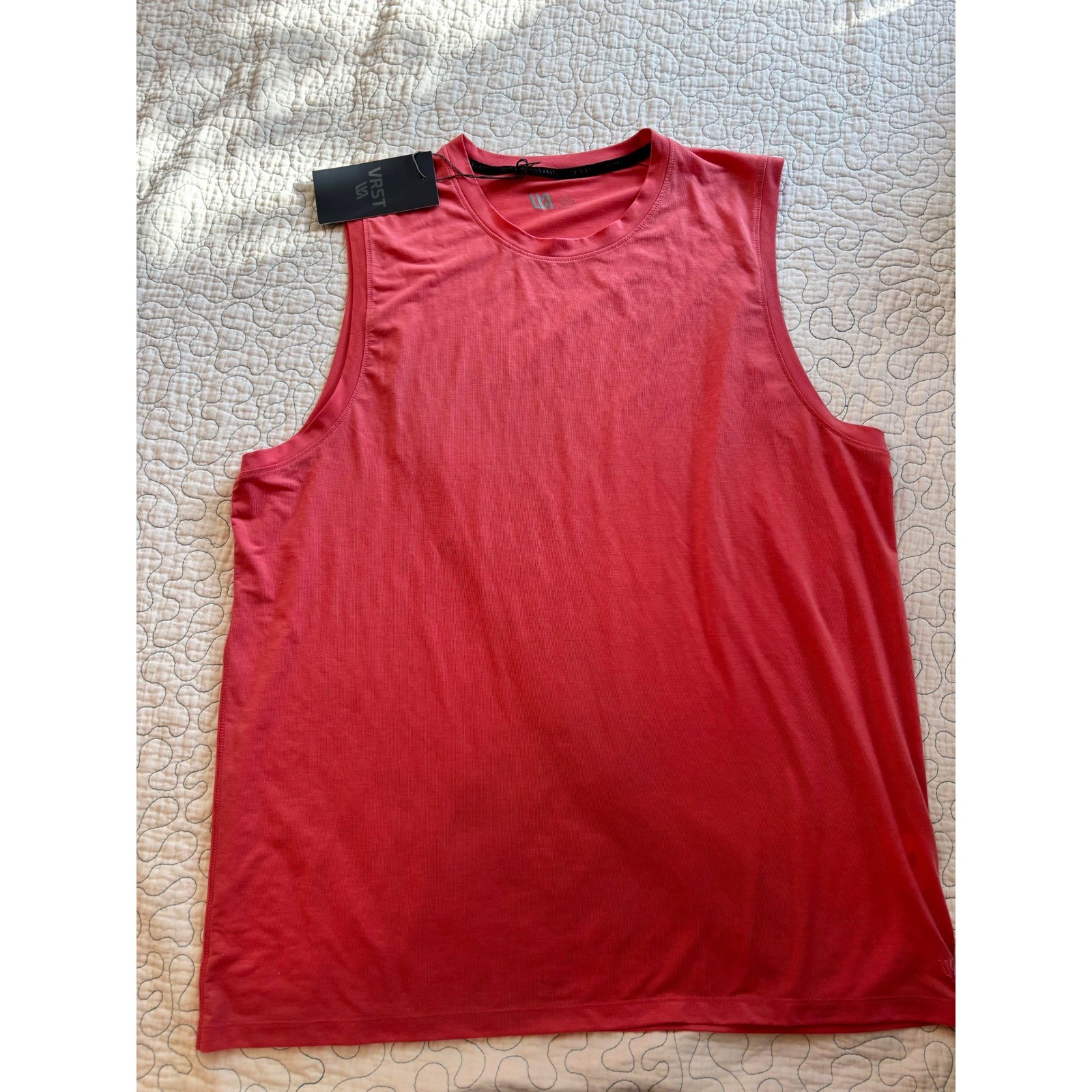 VRST Mens Icon Tank Top Pink Rouge Moisture Wicking UV Protection Size Large gallery
