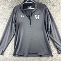 Under Armour Watauga Pullover Mens Large Gray Stripe Heatgear Outdoor Athletic