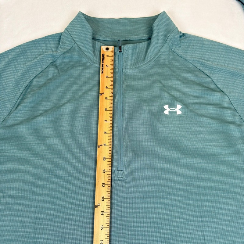 Under Armour Mens UA Tech Textured 1/2 Zip Pullover Green 1382797 587 3XL NWT gallery