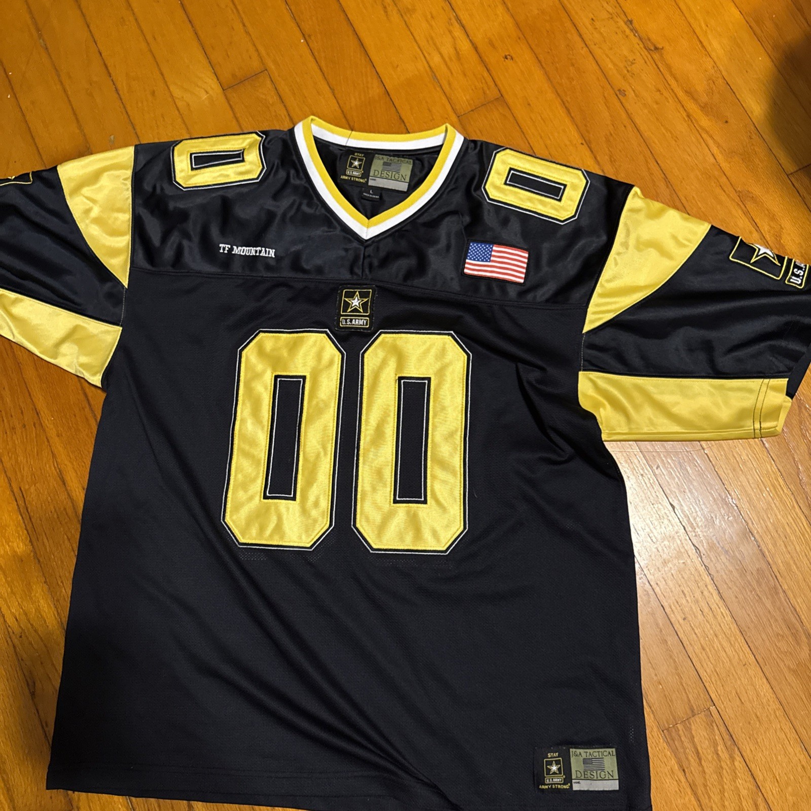 Battlefield Collection Army Strong Football Jersey USA Large Black #75 gallery