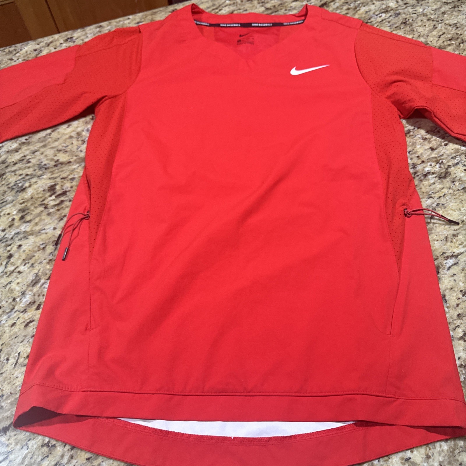 Nike Baseball Shirt 3/4 Sleeve — Band Size Extra Small Red Front Pockets Cpix gallery