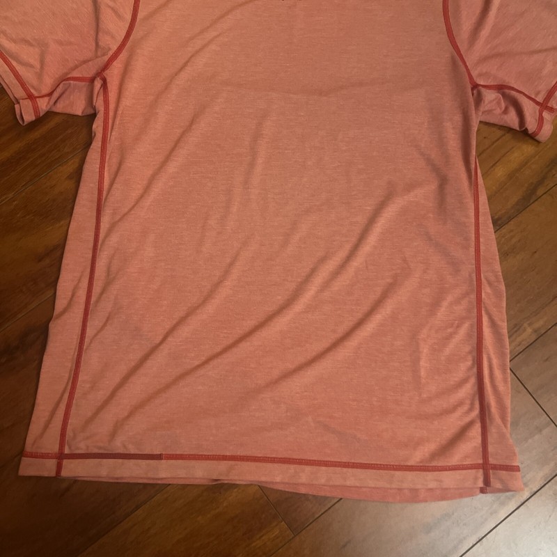 Lululemon Shirt Men's XL Metal Vent Tech Salmon Pink Orange Stretch Gym Running gallery