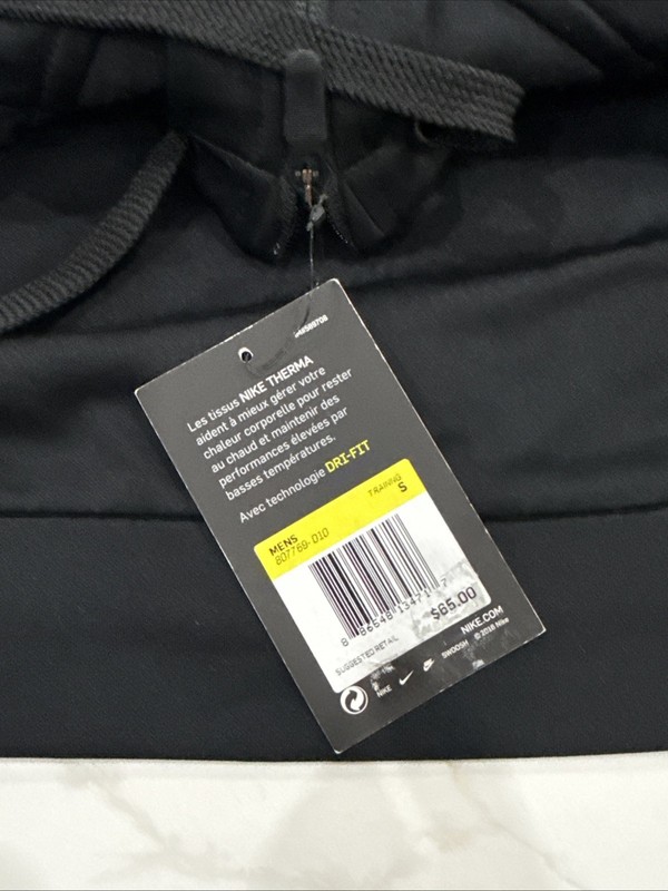 Nike Dri-FIT Sleeveless Full Zip Hoodie Vest Black Swoosh Hood 807769-010 Mens S gallery