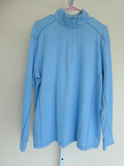 Tommy Bahama Pullover Mens Large Blue 1/4 Zip Lightweight Stretch Shirt