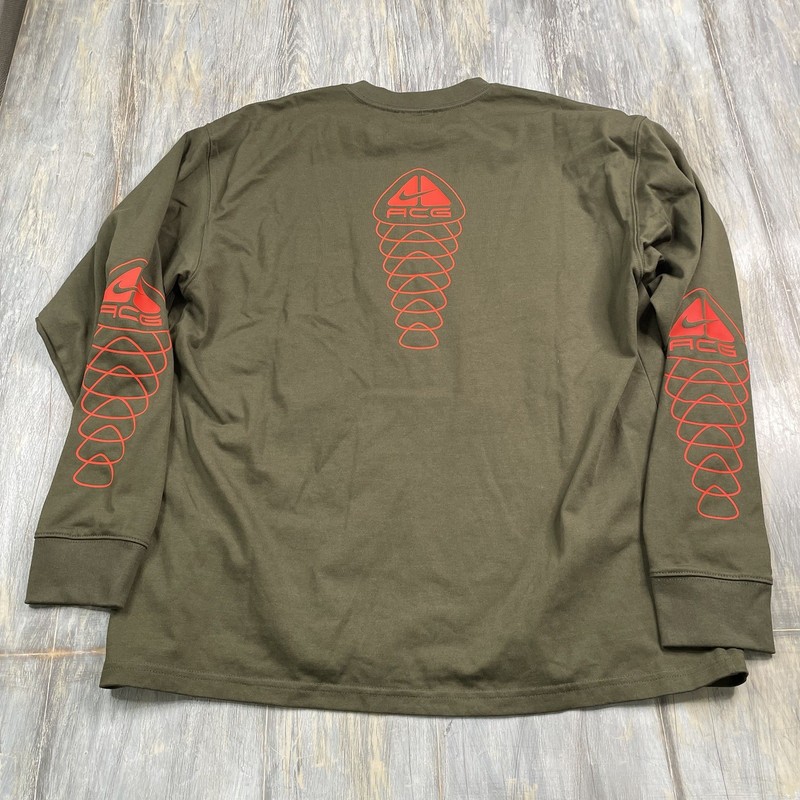 Nike ACG Long Sleeve Shirt Lungs Cargo Khaki DX9454 325 Men’s Sz Medium T-Shirt gallery