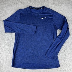 Nike Dri-FIT Running Shirt Mens Medium Blue Long Sleeve Athletic Top DD4754-451