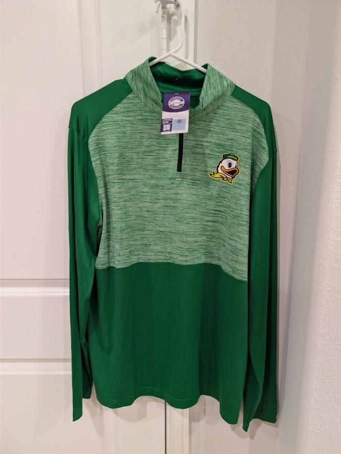 Captivating Men's Oregon Ducks 1/4 Zip Pullover puddles Large L gallery