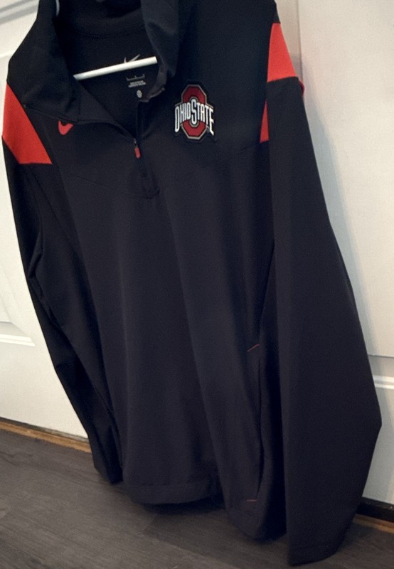 Nike Ohio State Buckeyes 1/4 Zip Pullover Long Sleeve Men's L Black/Red gallery