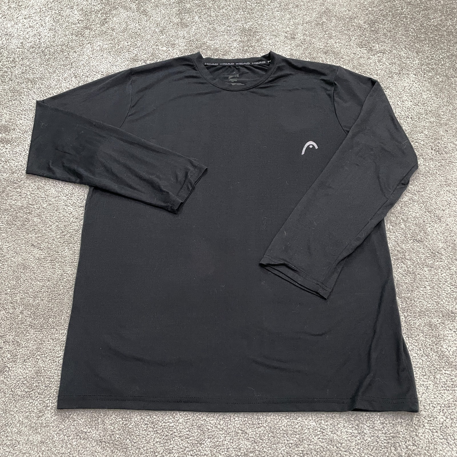 Head Performance Tennis Active Long Sleeve Shirt Mens Medium Black Stretch Tee gallery