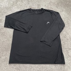 Head Performance Tennis Active Long Sleeve Shirt Mens Medium Black Stretch Tee