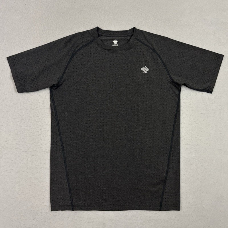 rabbit EZ Tee Perf Trail Mens Small Charcoal Gray Perforated Running Shirt RM158 gallery