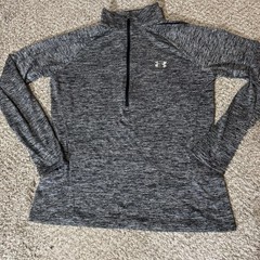 Under Armour Pullover Mens Large Gray HeatGear Tech 1/2 Zip Running Athletic