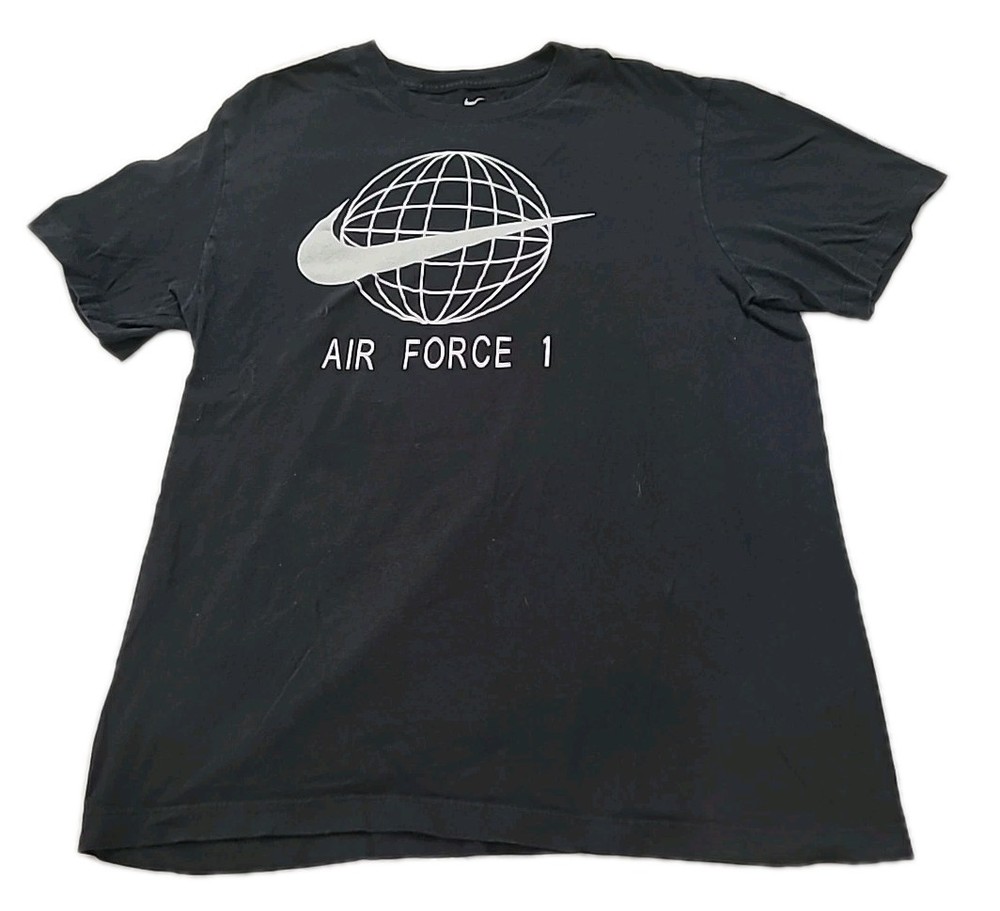 Nike Air Force 1 Black Global Athletic Men's Med M Shirt