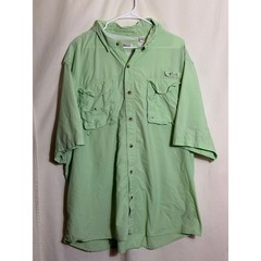 World Wide Sportsman 3XL Fishing Shirt Mint Green Vented Outdoor Button Front