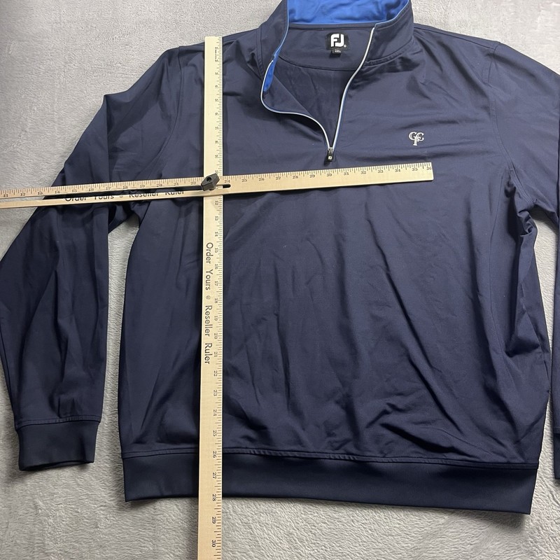 FootJoy 1/4 Zip Golf Pullover Men's XL Blue Performance Sweater Quarter FJ Logo gallery