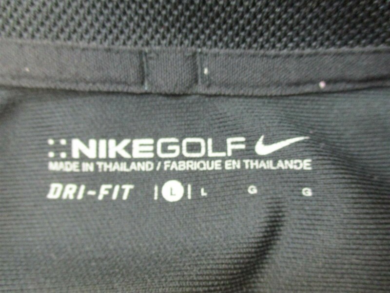 NIKE Men's Size L Classic Icon Construction Dri-Fit Black Golf Polo Shirt gallery