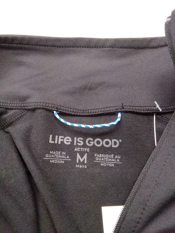 Life is Good Men Active Quarter Zip Pullover LIG Stripes Black Medium 71811 gallery