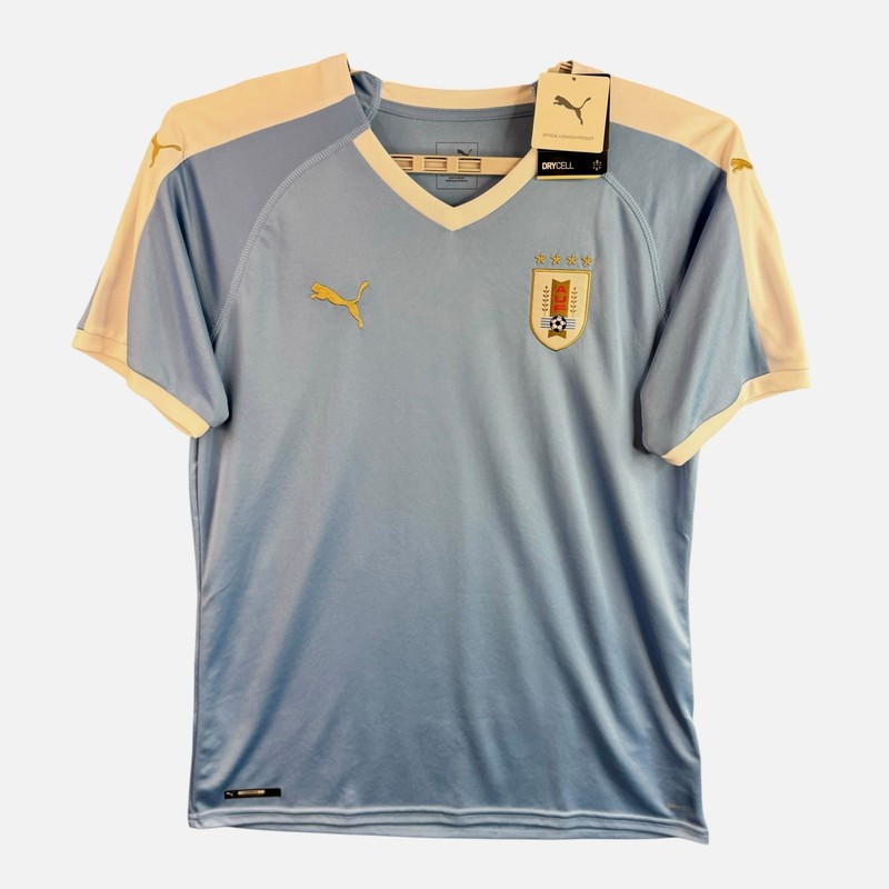 PUMA Uruguay Mens Home Replica Jersey World Cup Silver Lake Blue Sz L gallery
