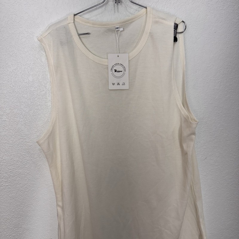 Ivory Waffle Warm Under Shirt For Men Size XL Casual Sleeveless Muscle T New gallery