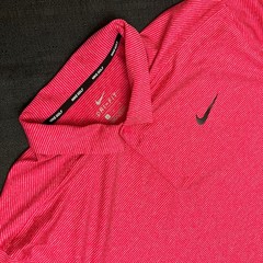 Nike Golf Cooling Mobility Vapor Stripe Polo 890097 666 Sunday Rush Red Sz L
