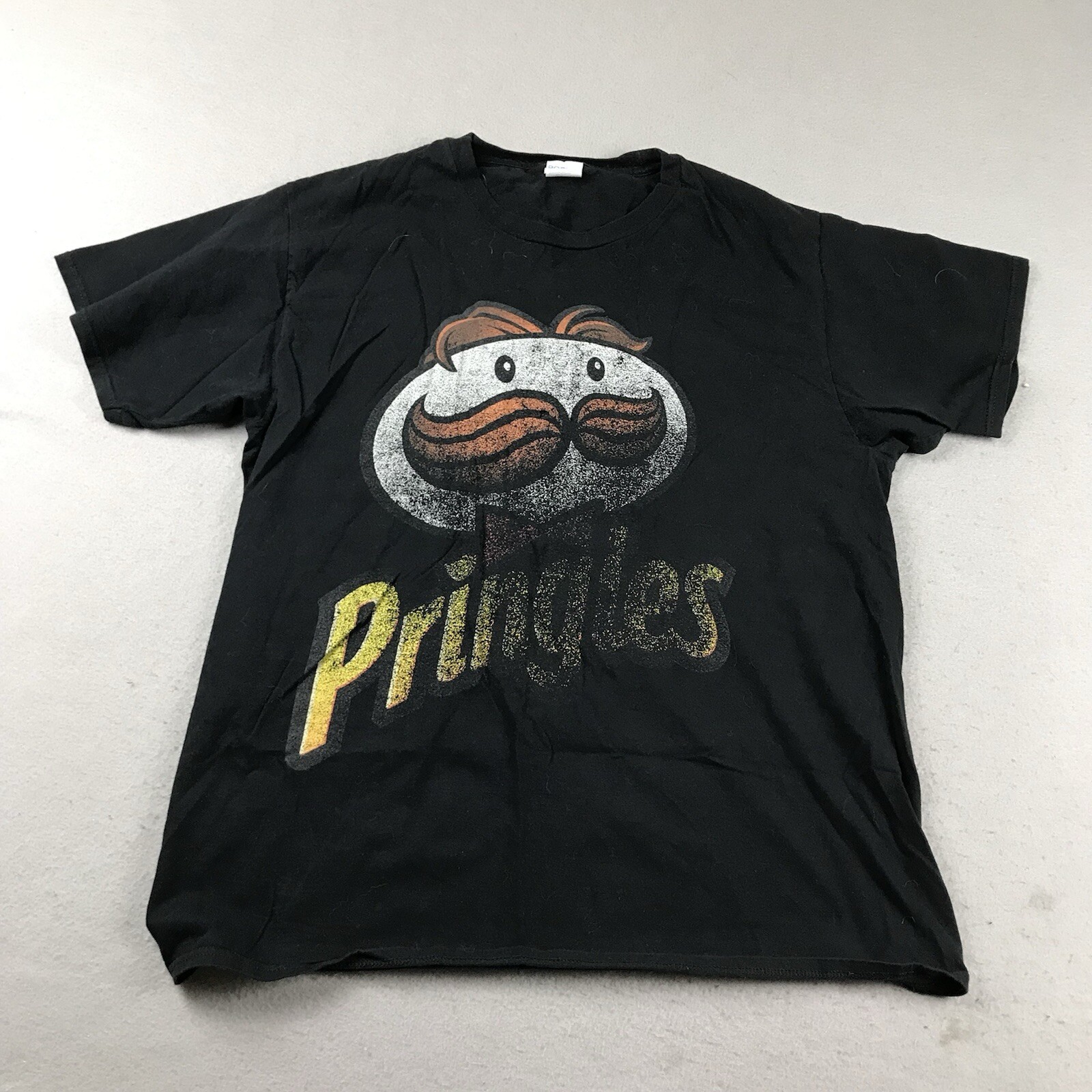 VTG Pringles Shirt Mens Large Black Short Sleeves Faded Mr Pringle Tee gallery