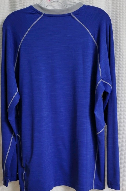 Coolibar UPF 50+ Sun Protection Long Sleeve Athletic Blue Shirt Mens Large (C24) gallery