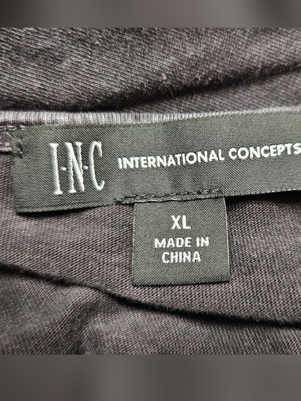 INC International Concepts Men’s XL Black Washed Zip Detail T-Shirt PTP 24. gallery