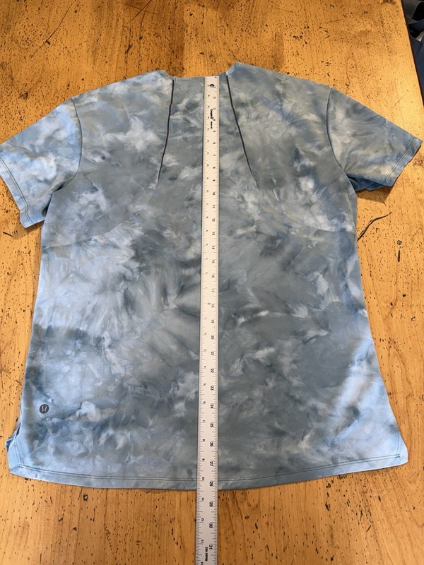 Lululemon Always Agile Mens Shirt L Short Sleeve Diamond Dye Asphalt Tie Print gallery