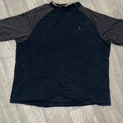 Mens S Nike Air Jordan 642460 Raglan 3/4 Sleeve Cotton Black Shirt 17.5×27