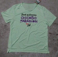 NWT Nike Running Men’s Shirt Xl Green Short Sleeve 2024 Chicago Marathon Dri Fit