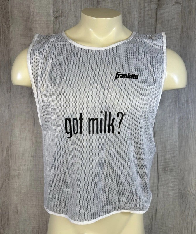 Vintage Franklin Got Milk Reversible Mesh Jersey Tank Top One Size Fits Most gallery