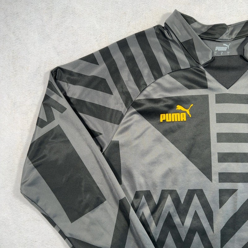 PUMA Manchester City FC Sweatshirt Mens Large Pre Match Warm Up Grey Black 2022 gallery