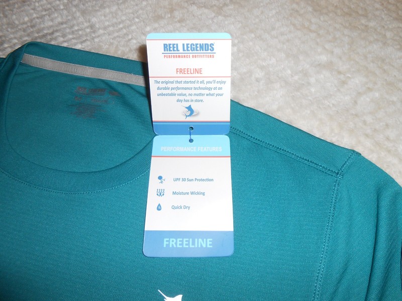Reel Legends M Freeline Fishing Long Sleeve Shirt Harbor Blue / Teal UPF 30 NWT gallery