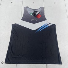 Spiuk Tank Top Mens Large Black Gray Running Singlet Parkway Fitted Jersey Race