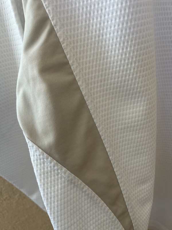 NIKE Golf Fit Dry White Beige DIMPLED Weave Long Sleeve SHIRT XXL 231777-100 gallery