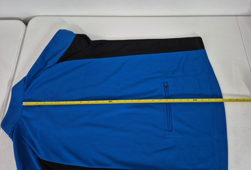 LL Bean 1/4 Zip Pullover Mens Large Blue Long Sleeve with Back Zip Pocket gallery
