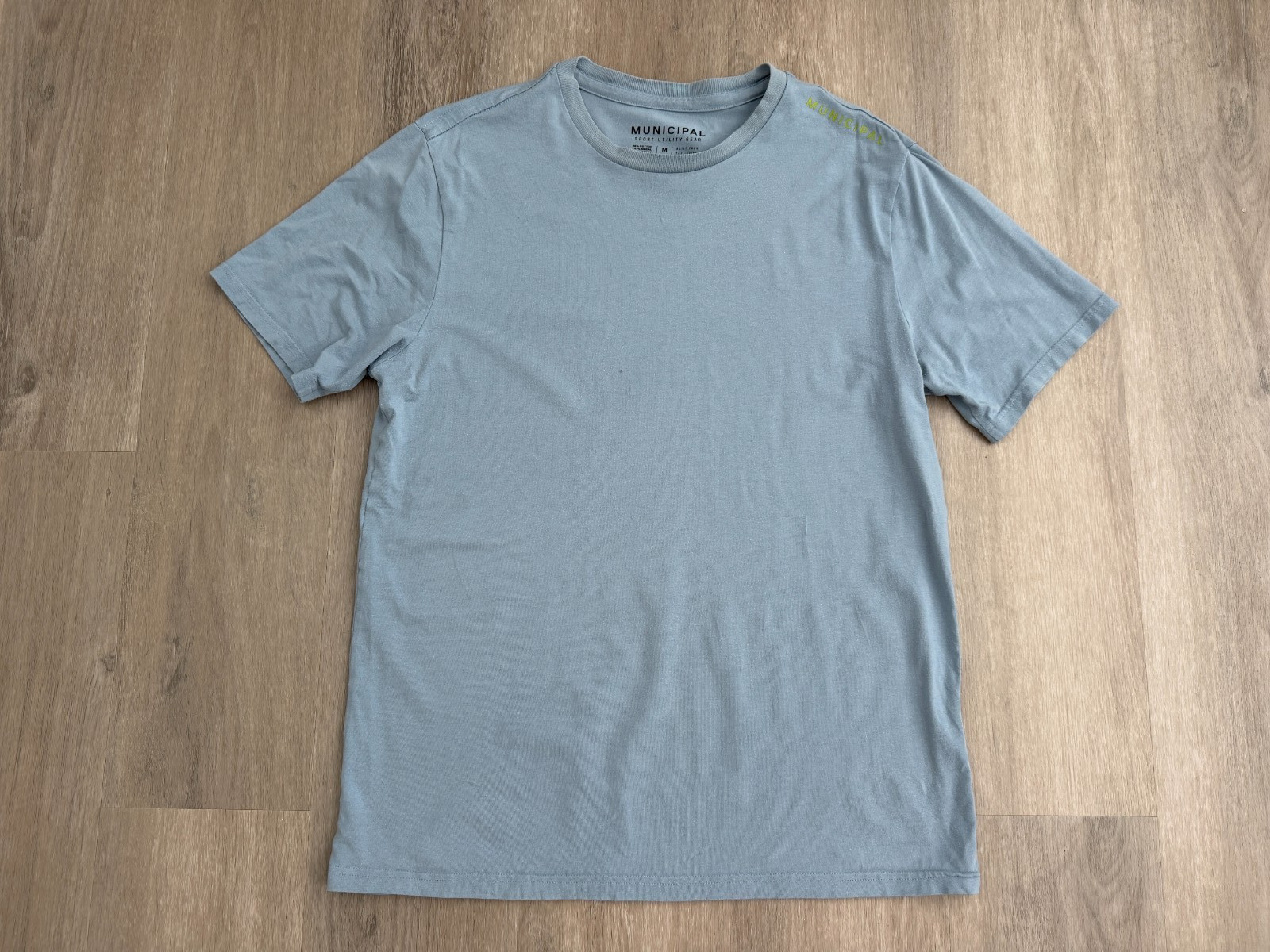 Municipal Men's Medium Enduro Stretch T-Shirt Blue Crewneck Shirt gallery