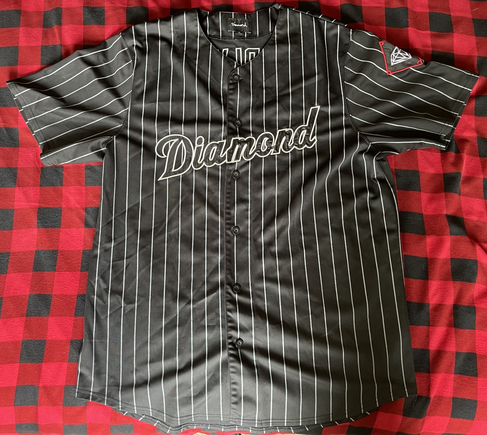 Diamond Supply Co. XL Black/White Pin Stripe Baseball Jersey (last one in stock) gallery