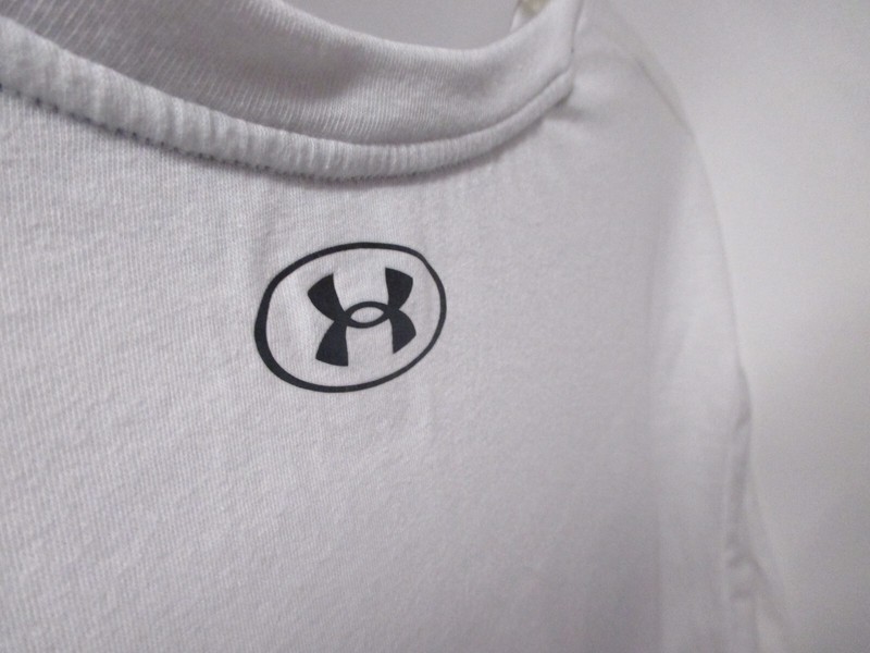 UNDER ARMOUR "THE ROCK" MENS T SHIRT (LRG) NWT WHITE "BLOOD SWEAT RESPECT" LOGO gallery