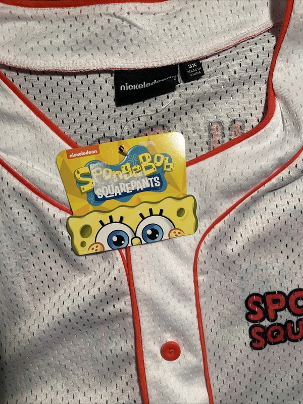 Nickelodeon Spongebob Jersey Shirt Baseball style Bikini Bottom 99 Mens 3XL NWT gallery