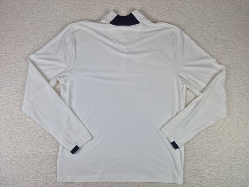 Johnnie-O Sabino Golf Performance 1/4 Zip Pullover White/Navy Mens Size Medium gallery