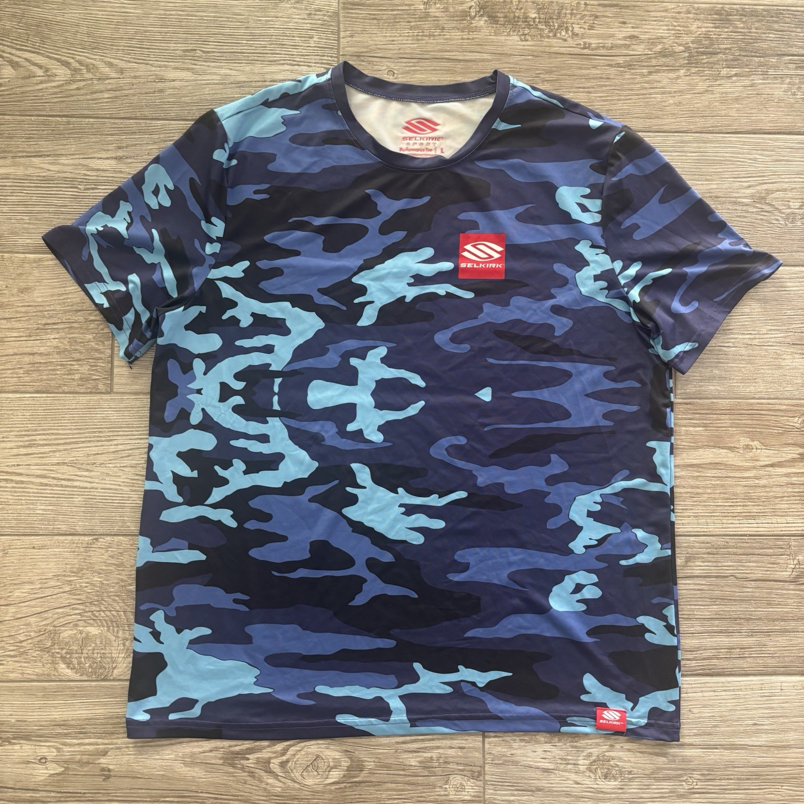 Selkirk T-Shirt Men Large Performance Pickleball Blue Camo short sleeve gallery